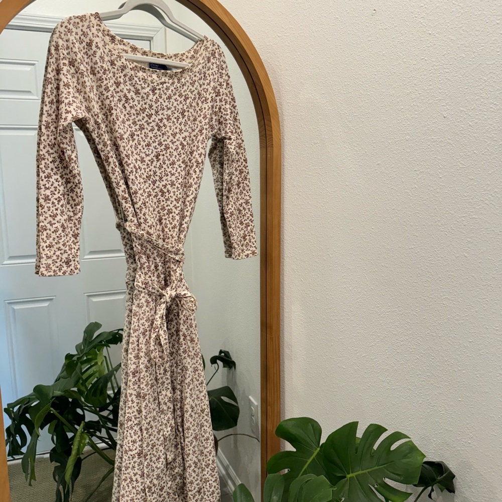 Polo Ralph Lauren Cream Floral Ditsy Midi Dress